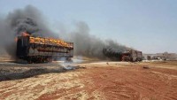 Foto: Suriye Savaş Uçakları, Türkiye’den Teröristlere Giden Destek Konvoyunu Vurdu, Çok Sayıda Terörist Gebertildi