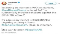 Cevad Zarif: Amerika’nın ekonomi terörizmi illegal ve insanlık dışı