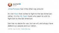 Zarif’ten Pompeo’ya: İran değil, B-Takımı savaş istiyor