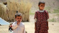 Yemenli çocuklar BM ofisi önünde gösteri düzenlediler