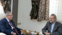 İran meclis başkanı ve Irak Kürdistan Yurtseverler Birliği başkanı arasında görüşme