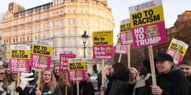 Londra’da Trump’a protesto!