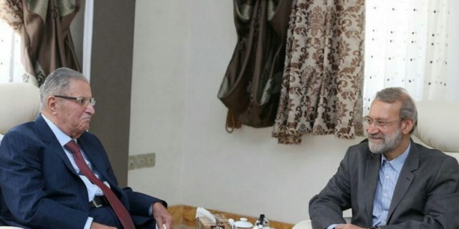 İran meclis başkanı ve Irak Kürdistan Yurtseverler Birliği başkanı arasında görüşme